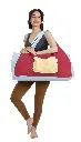 Red large pilates mat bag with smooth front pocket zipper you can use for easy access items.webp