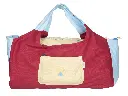 Front view of red large pilates mat bag with smooth full zipper for the main pocket.webp