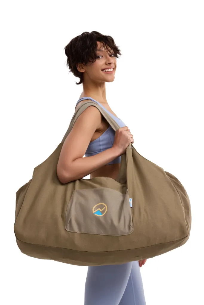 XXL Yoga & Pilates Mat Bag, Khaki – Outback Zen | 12oz Canvas Tote